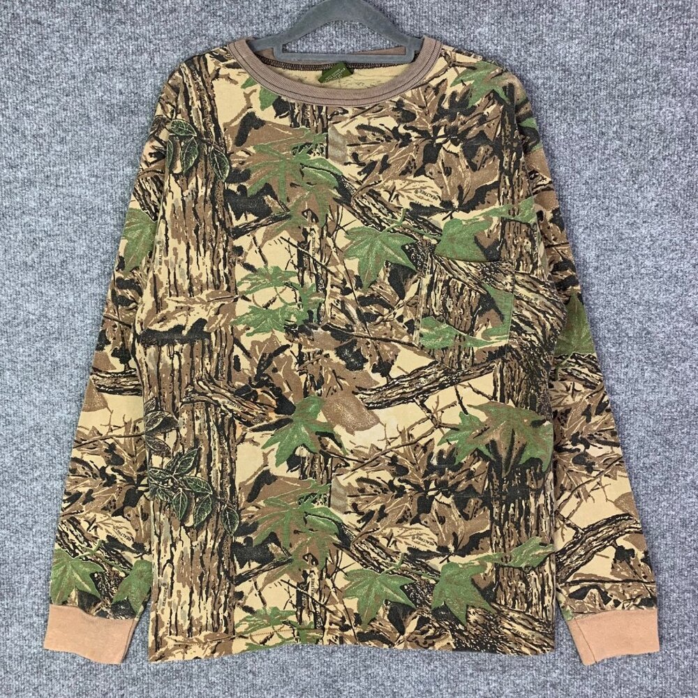 Vintage Spartan Realtree ‎ Como Long Sleeves Pullover Shirt Mens L/XL USA MADE